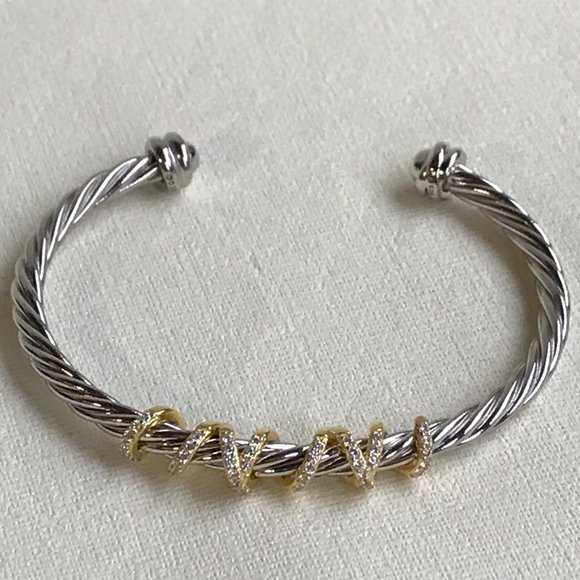 David Yurman Two-Tone X Bracelet - Picture 5 of 7